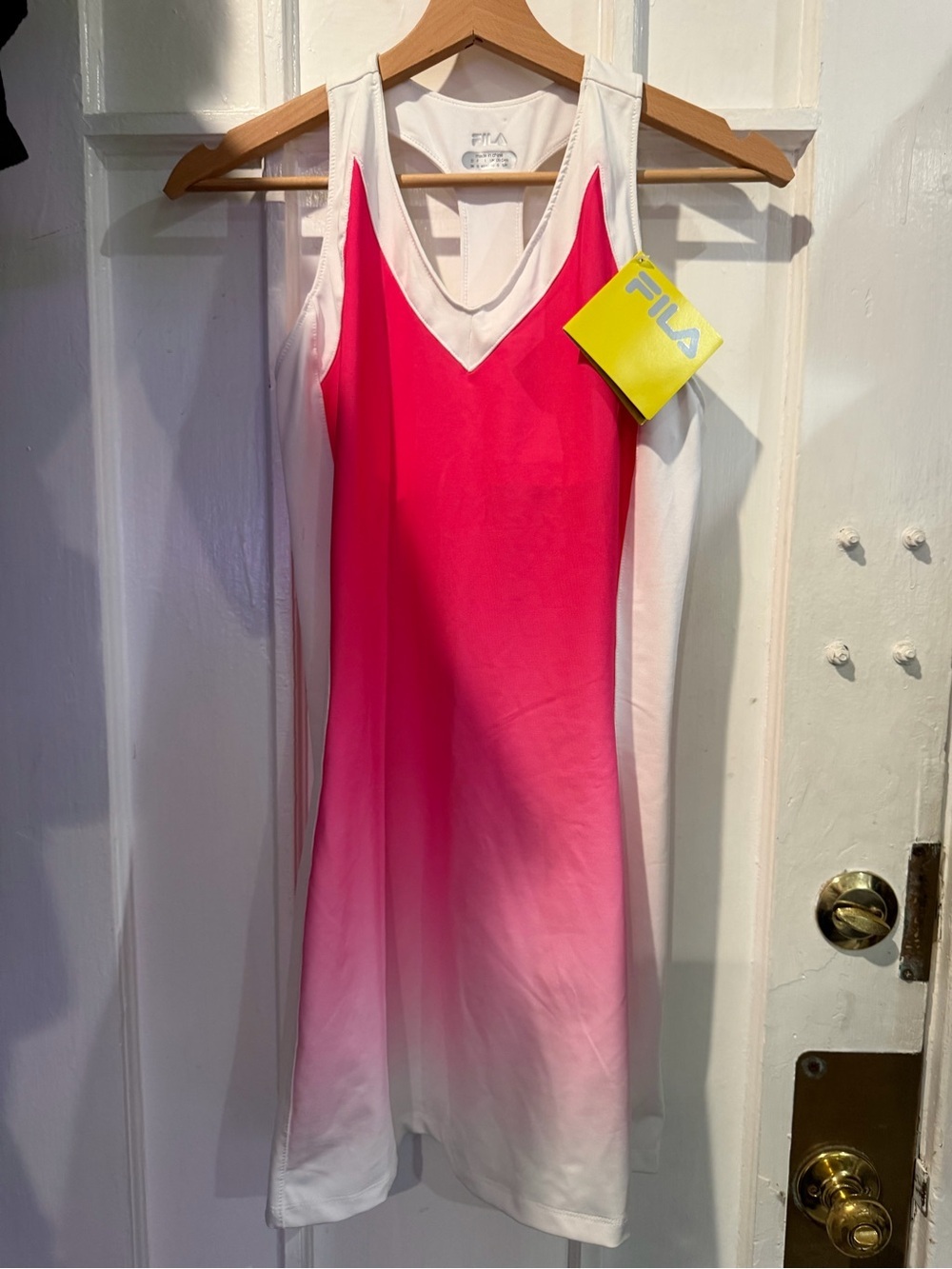FILA Pink-to-White Ombre Sleeveless Midi Dress